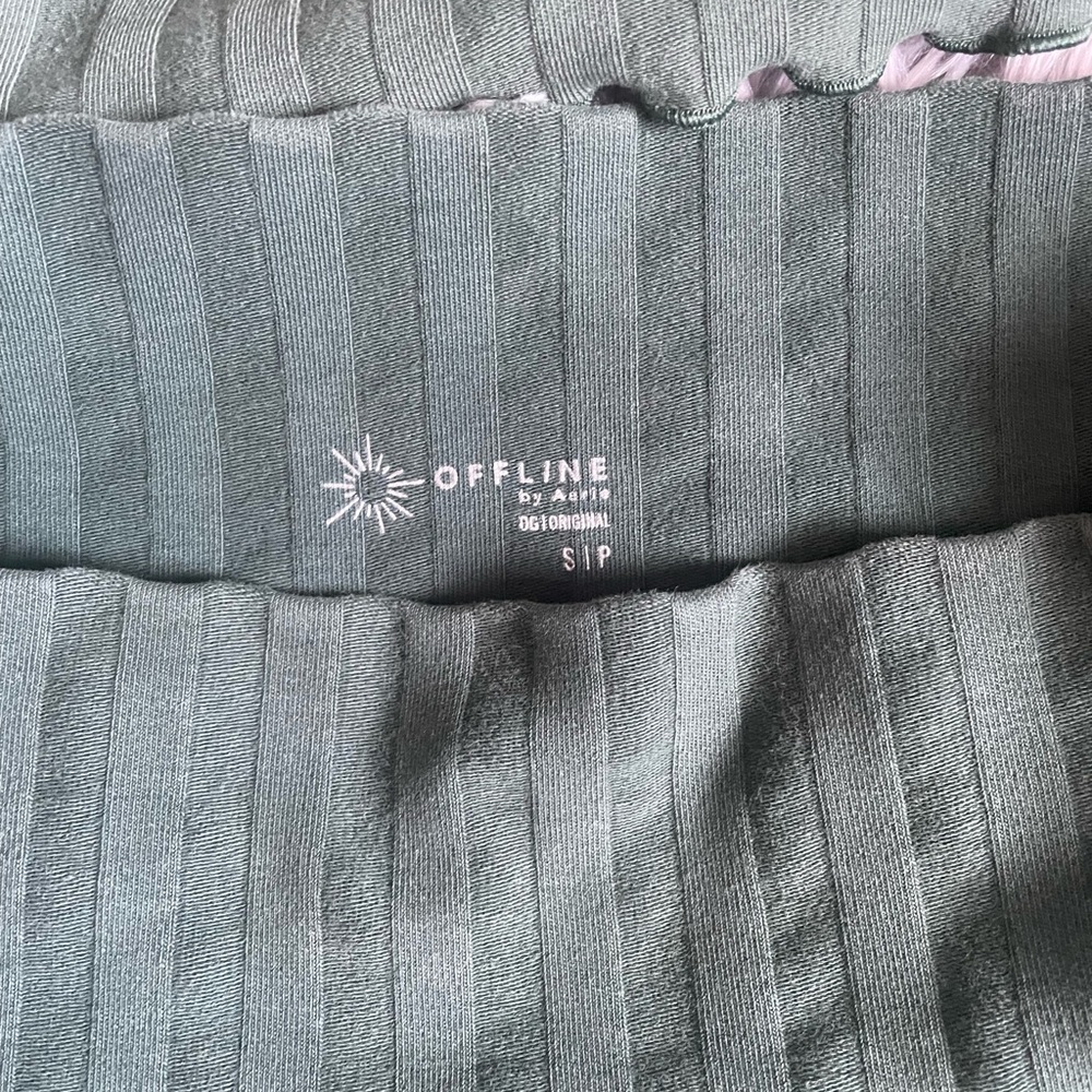 aerie Olive Ribbed Two-Piece Set - Picture 3 of 3
